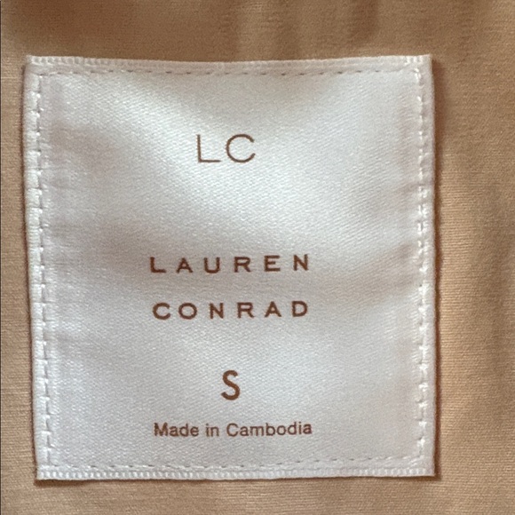 LC Lauren Conrad Short Trench Coat Size Small Cream Tan EUC - Picture 10 of 16